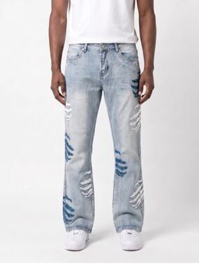 WATSON SKELETON HANDS DENIM PANTS (BLUE) NWT SIZE 30Wx32L